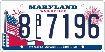 MD license plate 8BL7196