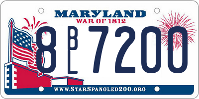 MD license plate 8BL7200