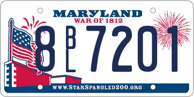 MD license plate 8BL7201