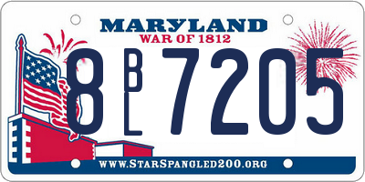 MD license plate 8BL7205