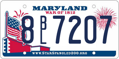 MD license plate 8BL7207
