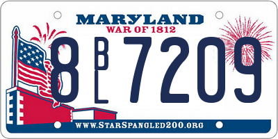 MD license plate 8BL7209