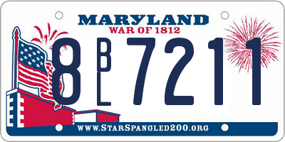 MD license plate 8BL7211