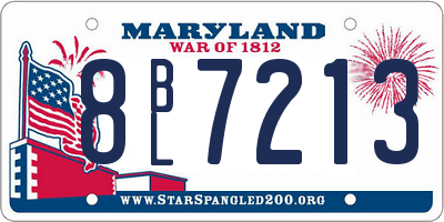 MD license plate 8BL7213