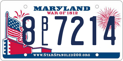 MD license plate 8BL7214