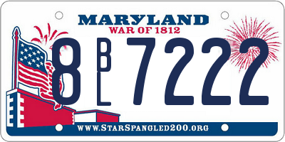 MD license plate 8BL7222