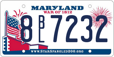 MD license plate 8BL7232