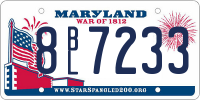MD license plate 8BL7233