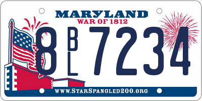 MD license plate 8BL7234