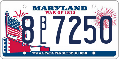 MD license plate 8BL7250