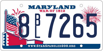 MD license plate 8BL7265