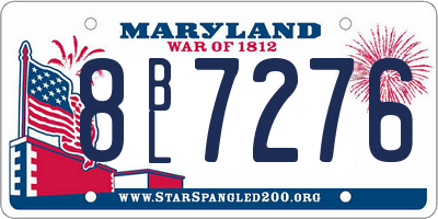 MD license plate 8BL7276