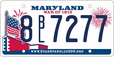 MD license plate 8BL7277