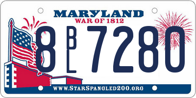 MD license plate 8BL7280