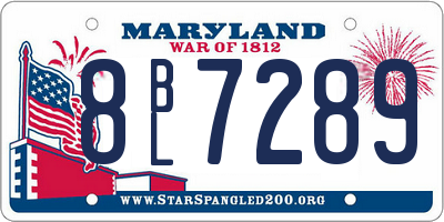 MD license plate 8BL7289