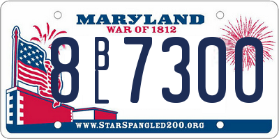 MD license plate 8BL7300
