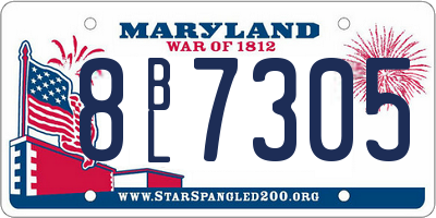 MD license plate 8BL7305