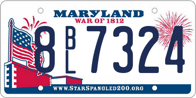 MD license plate 8BL7324