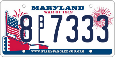 MD license plate 8BL7333