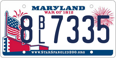 MD license plate 8BL7335
