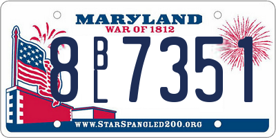 MD license plate 8BL7351