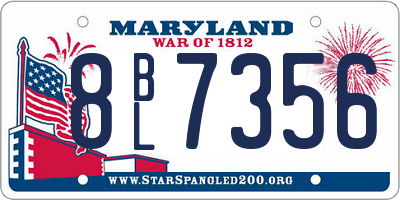 MD license plate 8BL7356