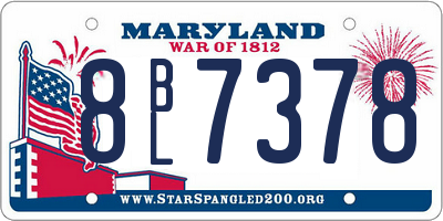 MD license plate 8BL7378