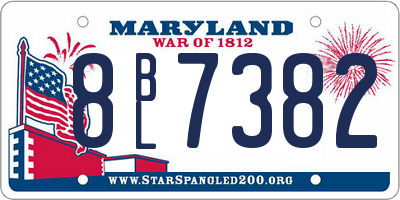 MD license plate 8BL7382