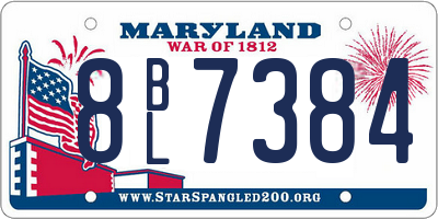 MD license plate 8BL7384