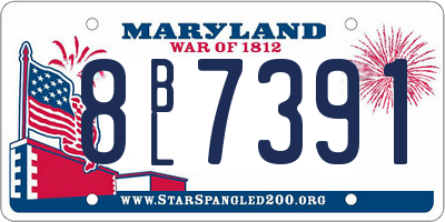 MD license plate 8BL7391