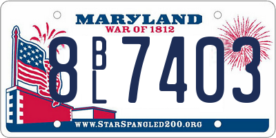 MD license plate 8BL7403