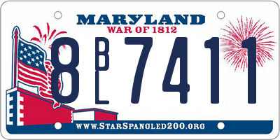 MD license plate 8BL7411