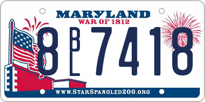 MD license plate 8BL7418