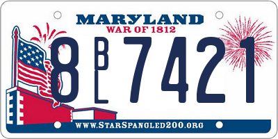MD license plate 8BL7421