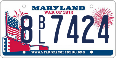 MD license plate 8BL7424