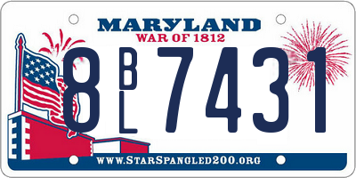 MD license plate 8BL7431