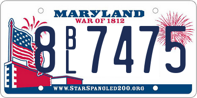 MD license plate 8BL7475