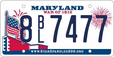 MD license plate 8BL7477