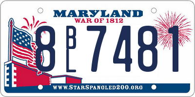 MD license plate 8BL7481