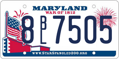 MD license plate 8BL7505