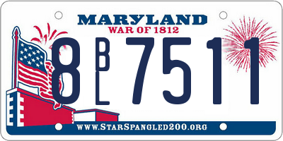 MD license plate 8BL7511