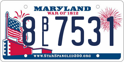 MD license plate 8BL7531