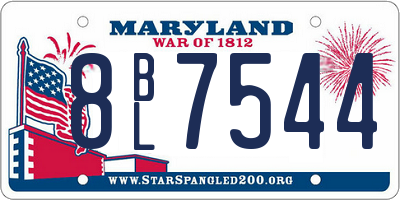 MD license plate 8BL7544