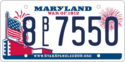 MD license plate 8BL7550
