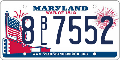 MD license plate 8BL7552