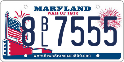 MD license plate 8BL7555