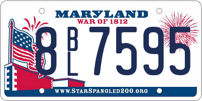 MD license plate 8BL7595