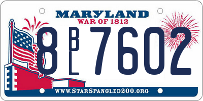 MD license plate 8BL7602