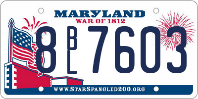 MD license plate 8BL7603