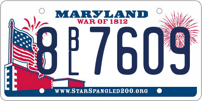 MD license plate 8BL7609